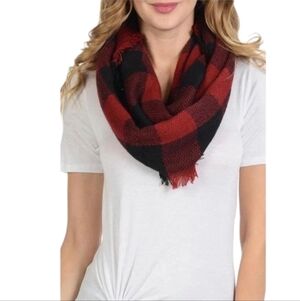 Tickled Pink Buffalo Check Infinity Scarf